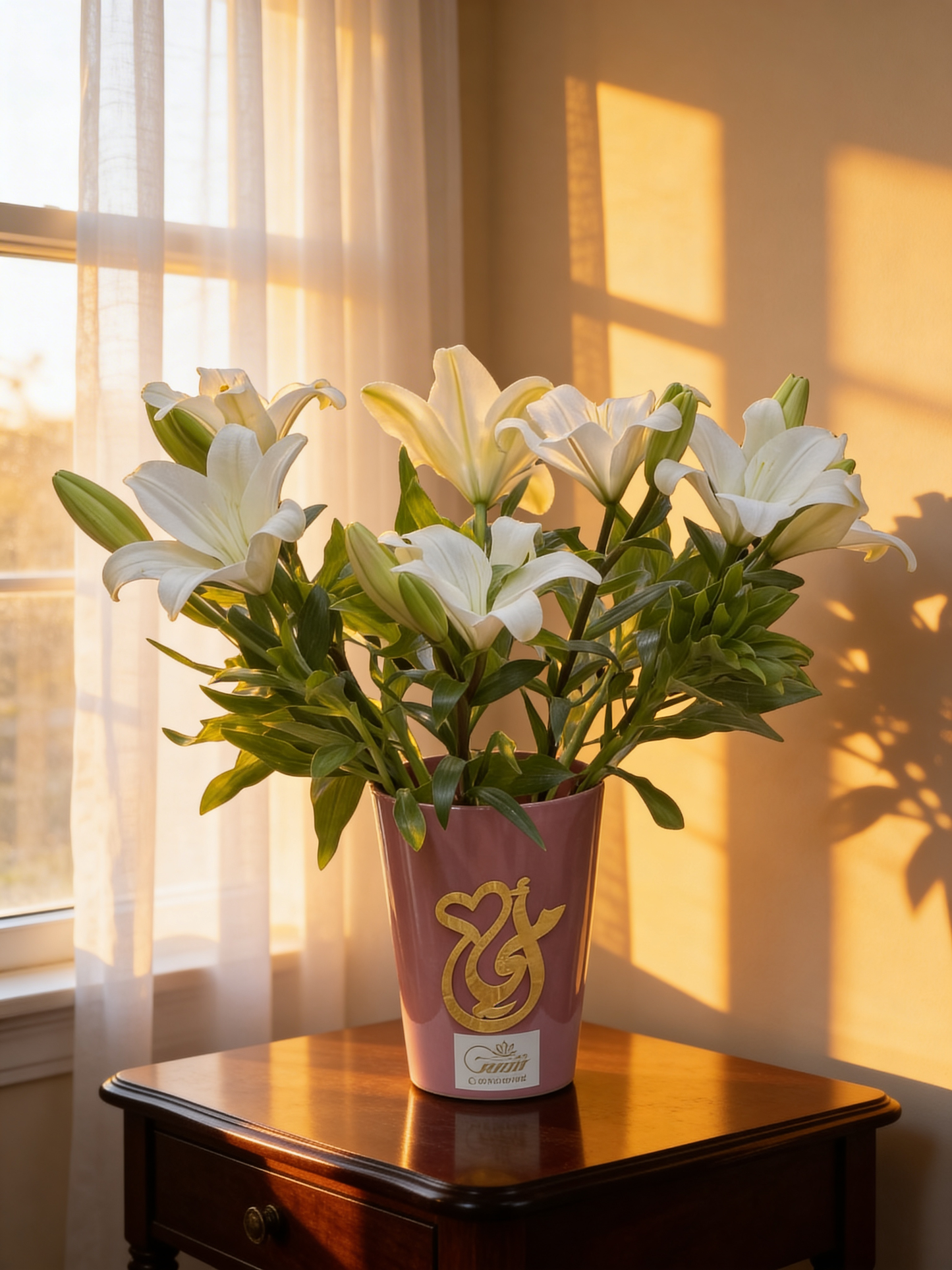 Vase of lilies