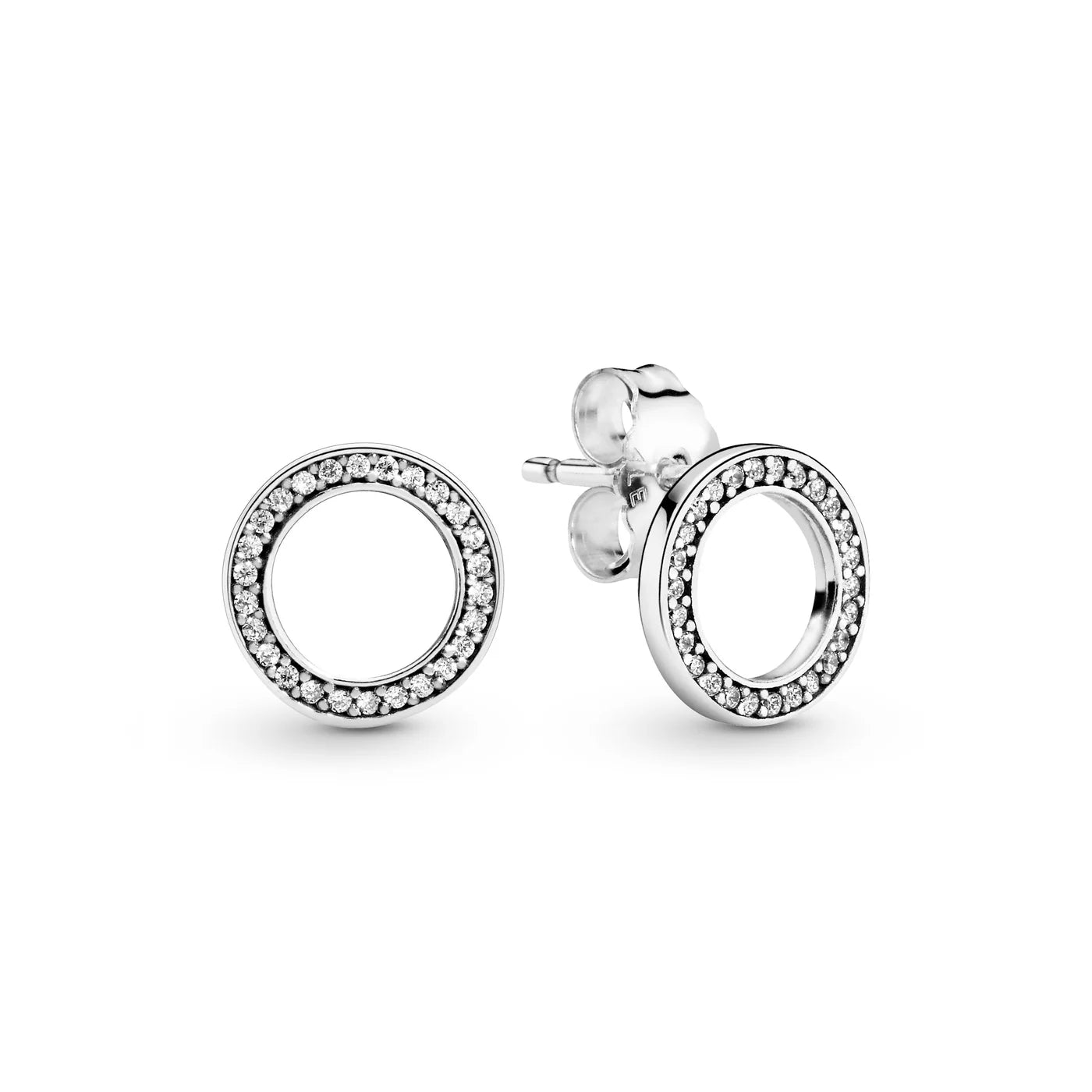 Pandora Signature - Silver stud earrings with clear cubic zirconia