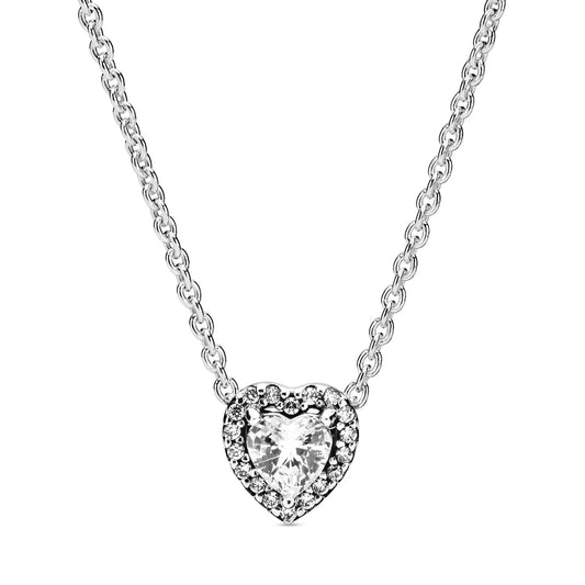 Pandora Timeless - Heart sterling silver collier with clear cubic zirconia