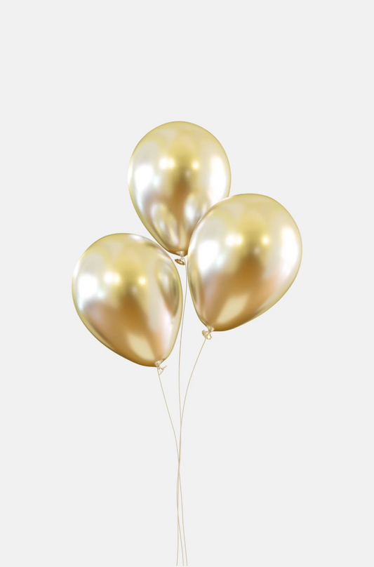 Gold 3 Helium Balloon