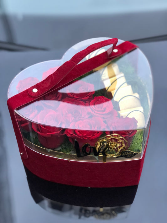 Luxurious Red Heart Box with Chocolates