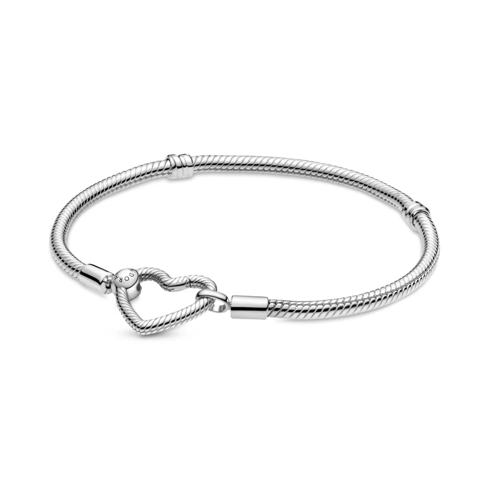 Pandora Moments - Pandora Moments Heart Closure Snake Chain Bracelet