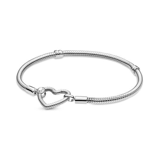 Pandora Moments - Pandora Moments Heart Closure Snake Chain Bracelet