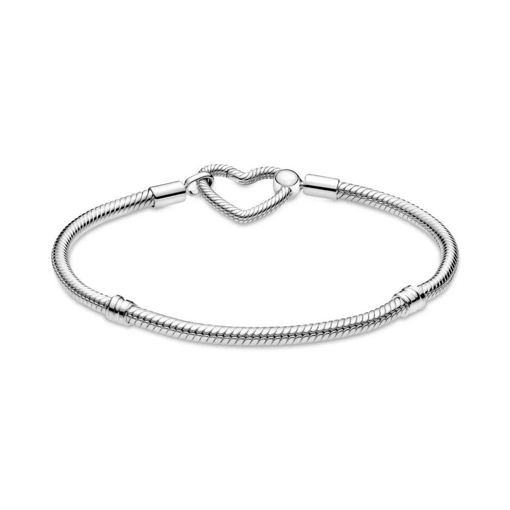 Pandora Moments - Pandora Moments Heart Closure Snake Chain Bracelet